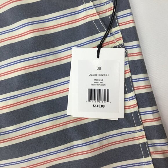 Onia The Calder NWT Americana Multi Stripe Striped Swim Trunks Shorts 38 Lined - Picture 3 of 8